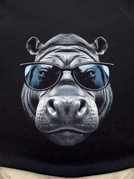 Hippo face with sunglasses