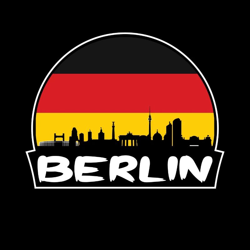 Berlin Germany Flag Skyline Silhouette Travel
