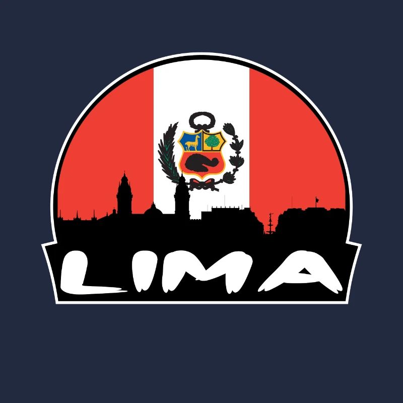 Lima Peru Flag Skyline Silhouette Travel