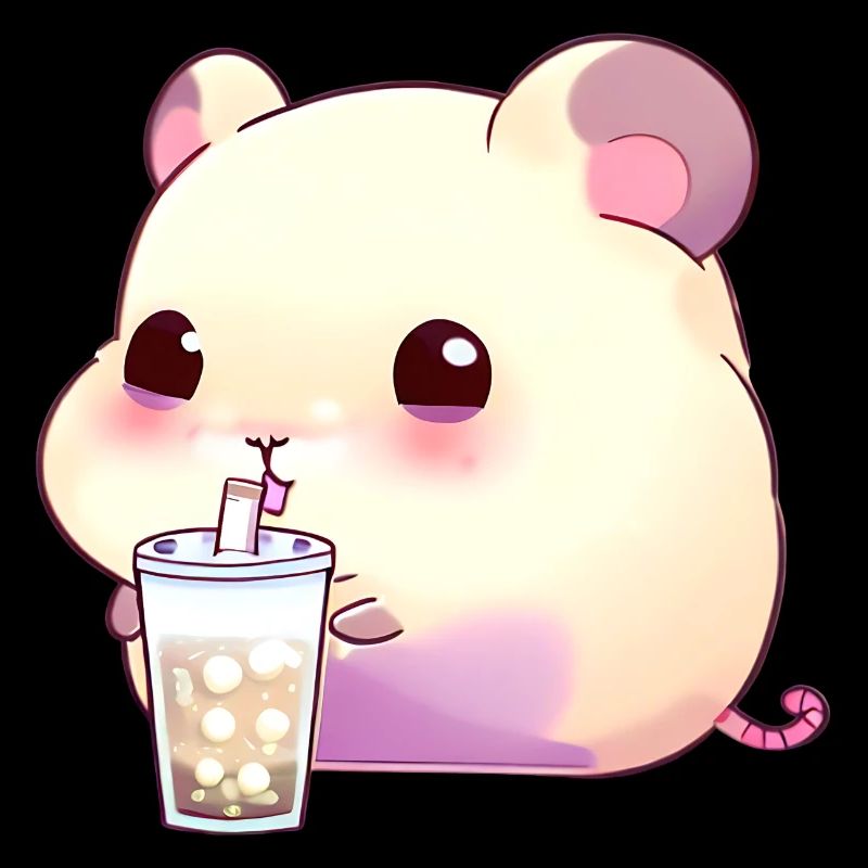 Kawaii Hamster mit Bubble Tea