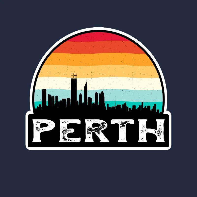 Perth Australien Flagge Skyline Reise-Souvenir