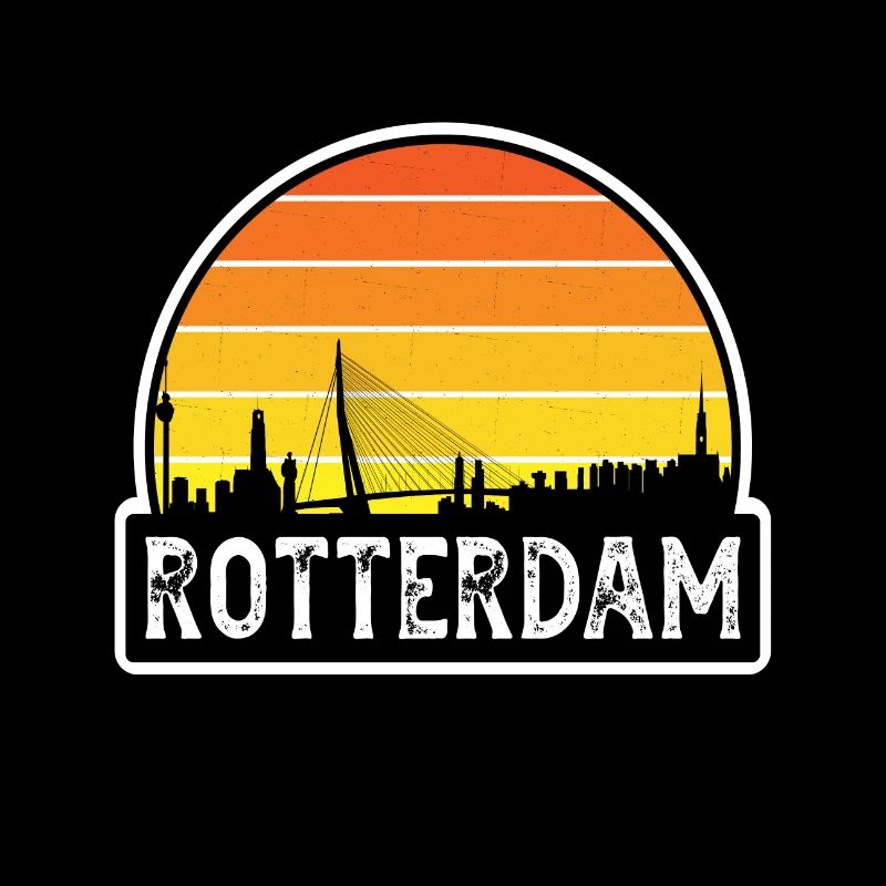 Rotterdam Netherlands Flag Skyline Travel Souvenir