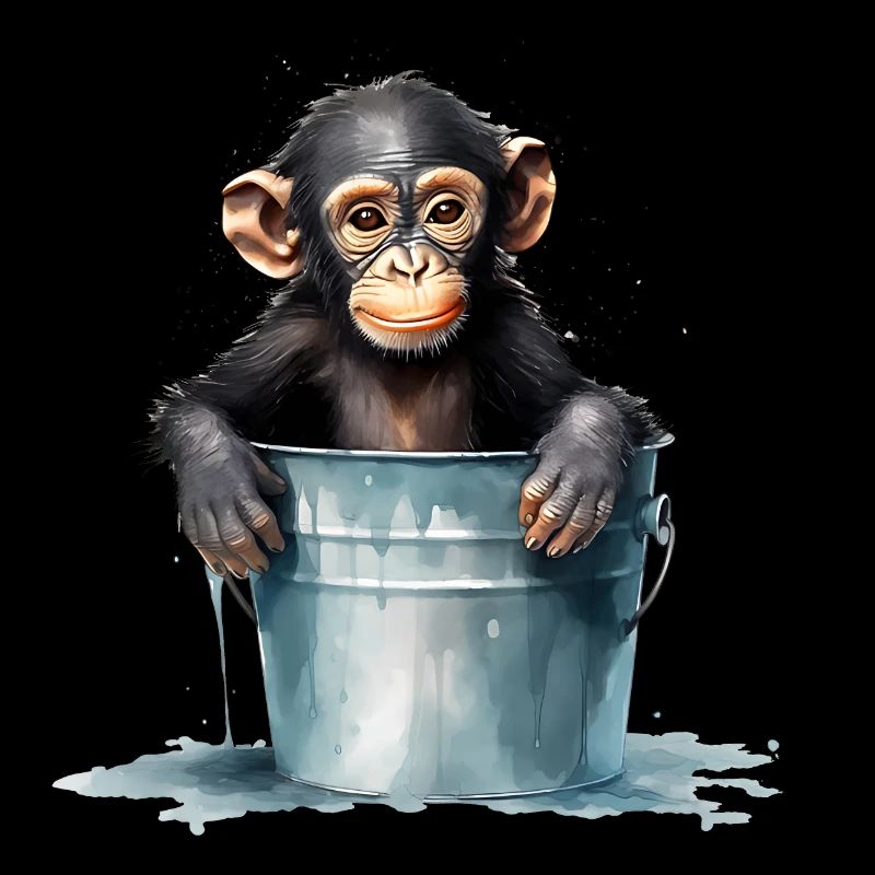 Le singe cherche le refroidissement