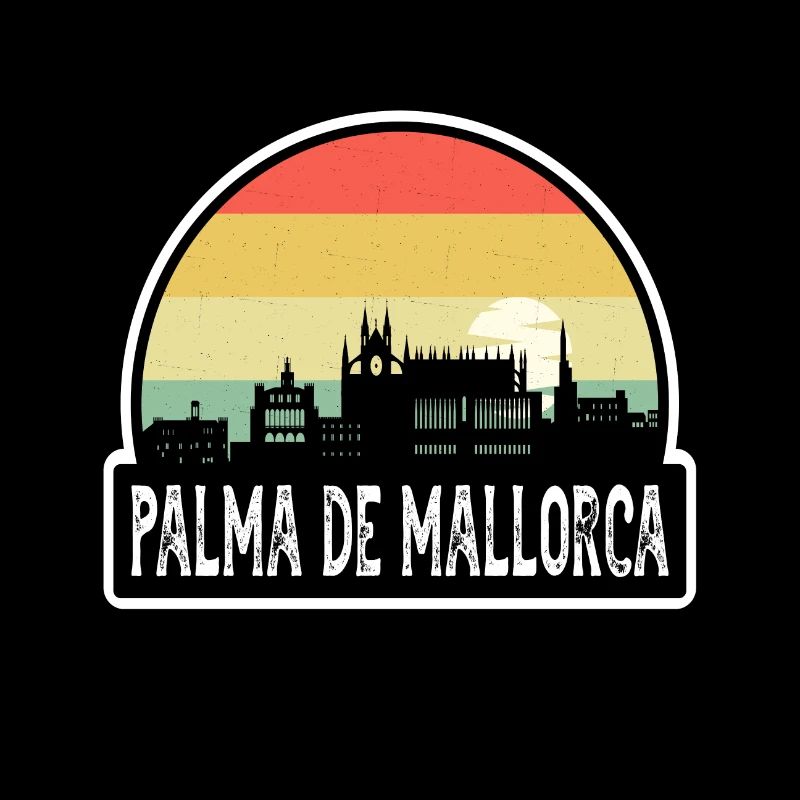 Palma de Mallorca Spanien Flagge Skyline Travel Souven