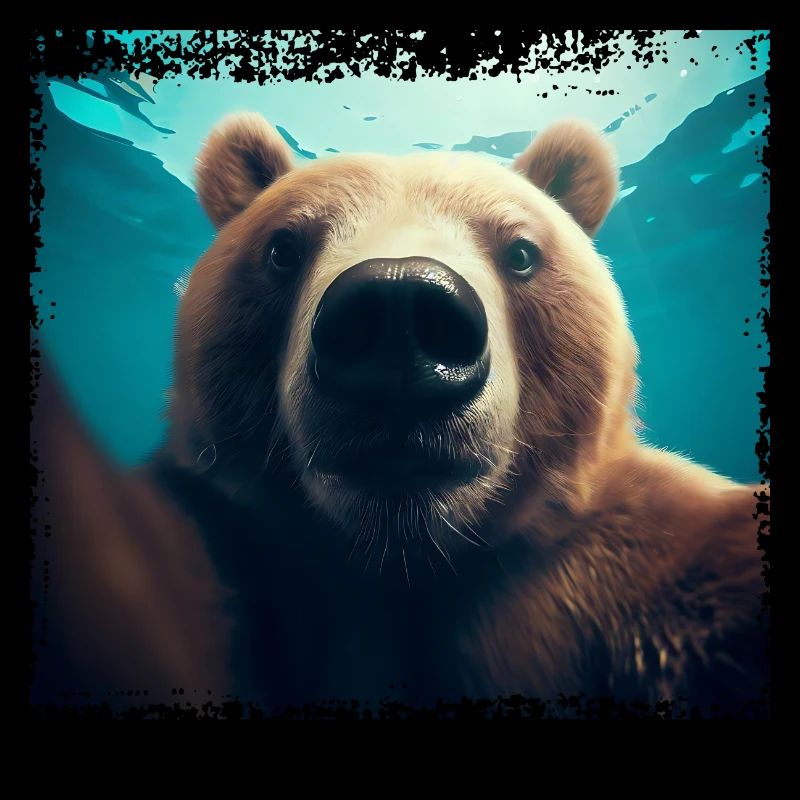 Selfie d’ours dans le royaume sous-marin