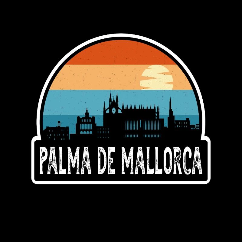 Palma de Mallorca Spanien Flagge Skyline Travel Souven