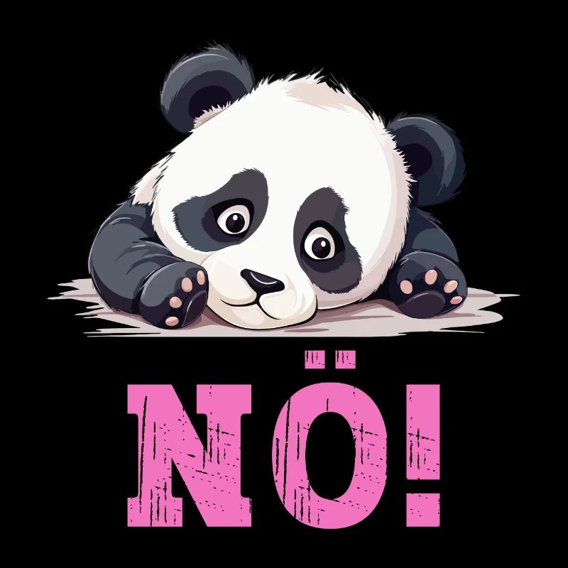Nö Einfach Nö No Nein Panda Bär Lustig Spruch Pink