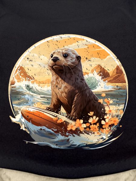 Sea otter on surfboard
