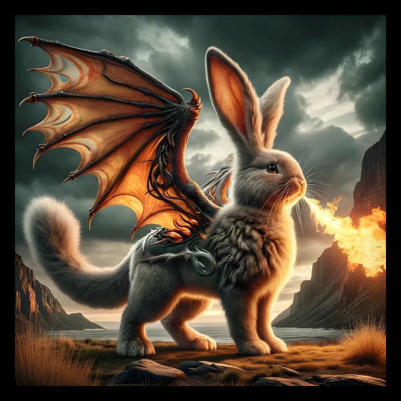 Feuerspeiender Hase Drache #03