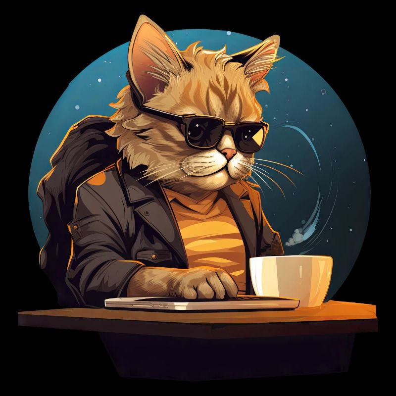 Cool Cat CEO - Patron détendu au bureau avec