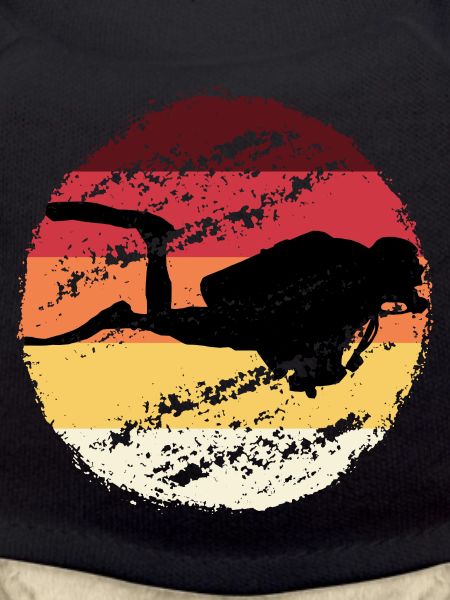 Retro Sunset Diver Silhouette