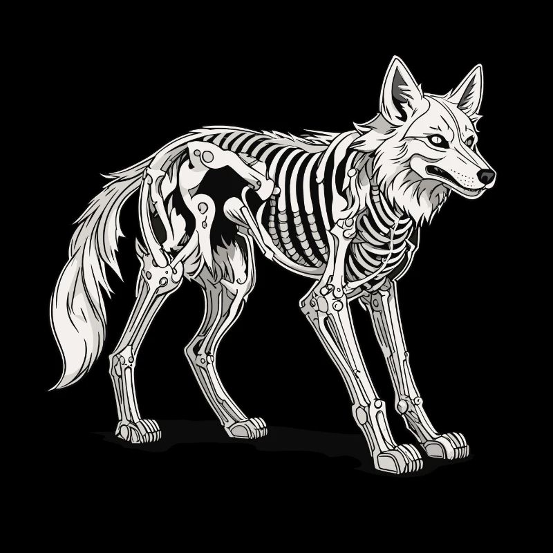Illustration de squelette de loup