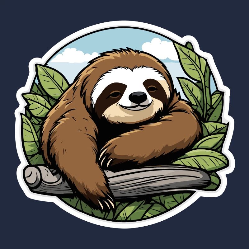 Sleeping Sloth Illustration