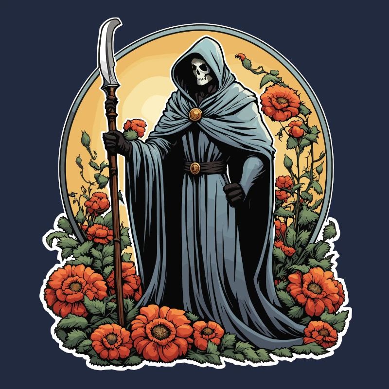 Sensenmann Blumen Illustration