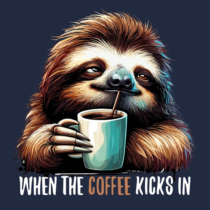 Faultier Kaffee kickt Geschenk