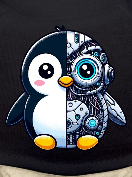 Mignon pingouin cyborg robot