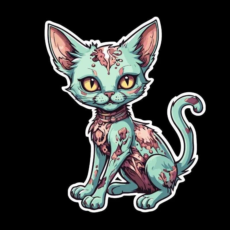 Illustration de chat zombie