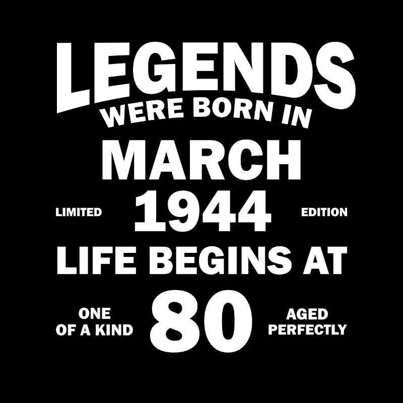 80th Birthday March Vintage 1944 Gift Idea