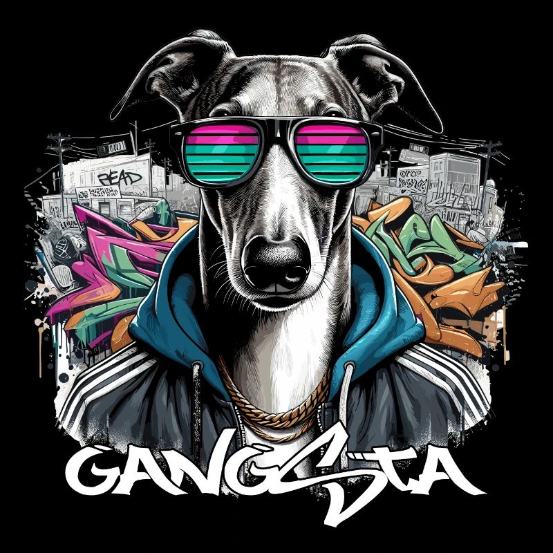 Windhund Gangsta Hund Graffiti Geschenk
