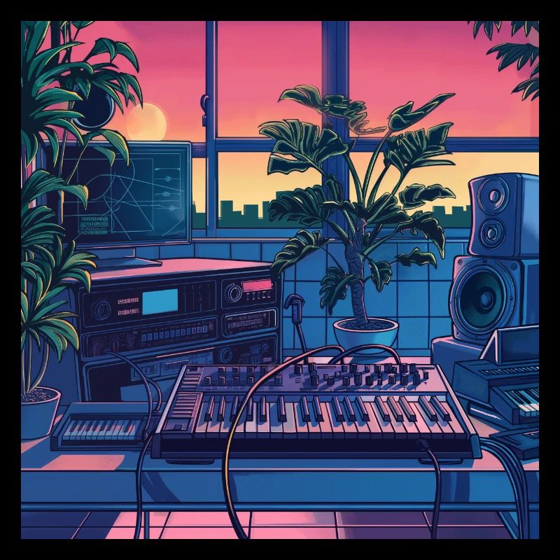 Plantes et musique - Impression de mode de haute qualité