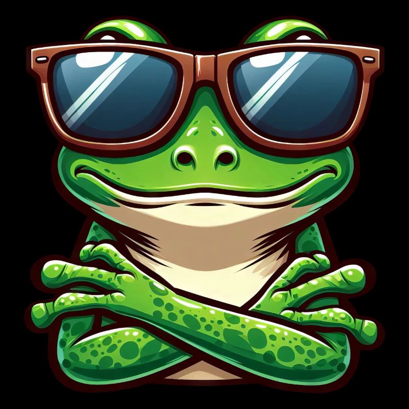 Cool Frog Toad Toad Sunglasses Cartoon