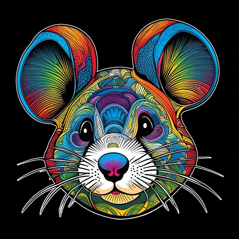 Grafisches Porträt einer Maus
