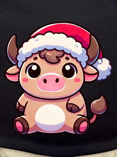 Süße Chibi Weihnachtskuh Cartoon Design