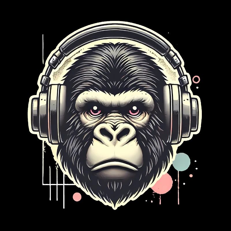 Gorille avec casque Splatter Art