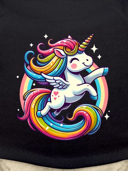 Fröhliches Regenbogen-Einhorn-Design