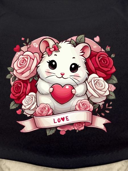 Romantic hamster with roses