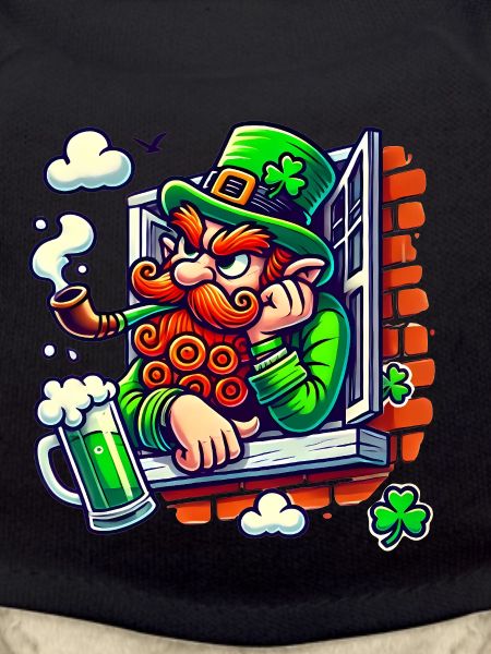 Grumpy Leprechaun Window Sticker