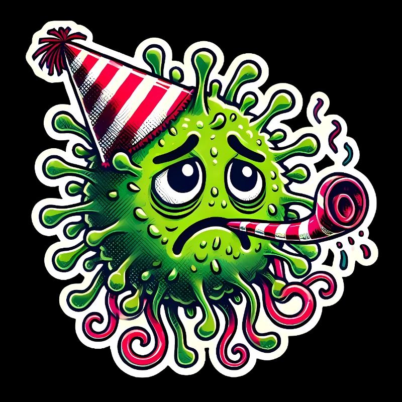 No Party Sad Germ with Party Hat