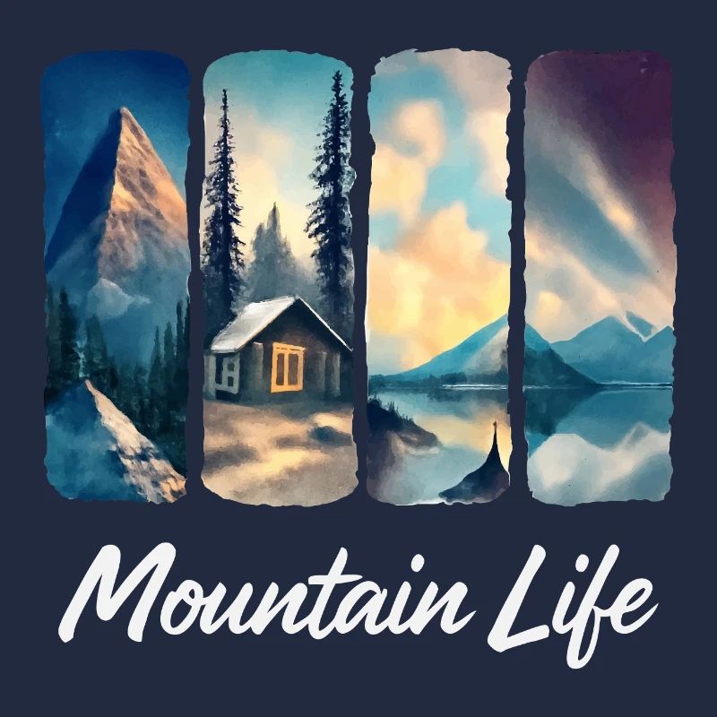Mountain View with Forest Cabin and Lake