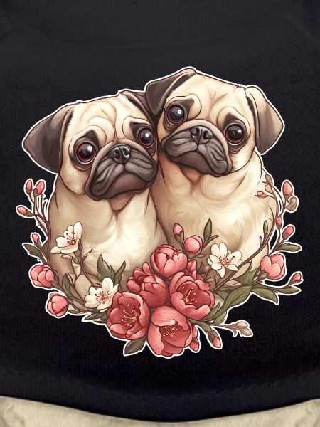 Cute pug couple