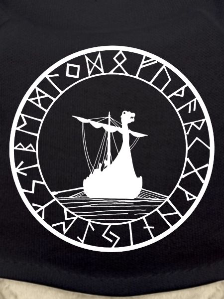 White Viking Longship and Compass