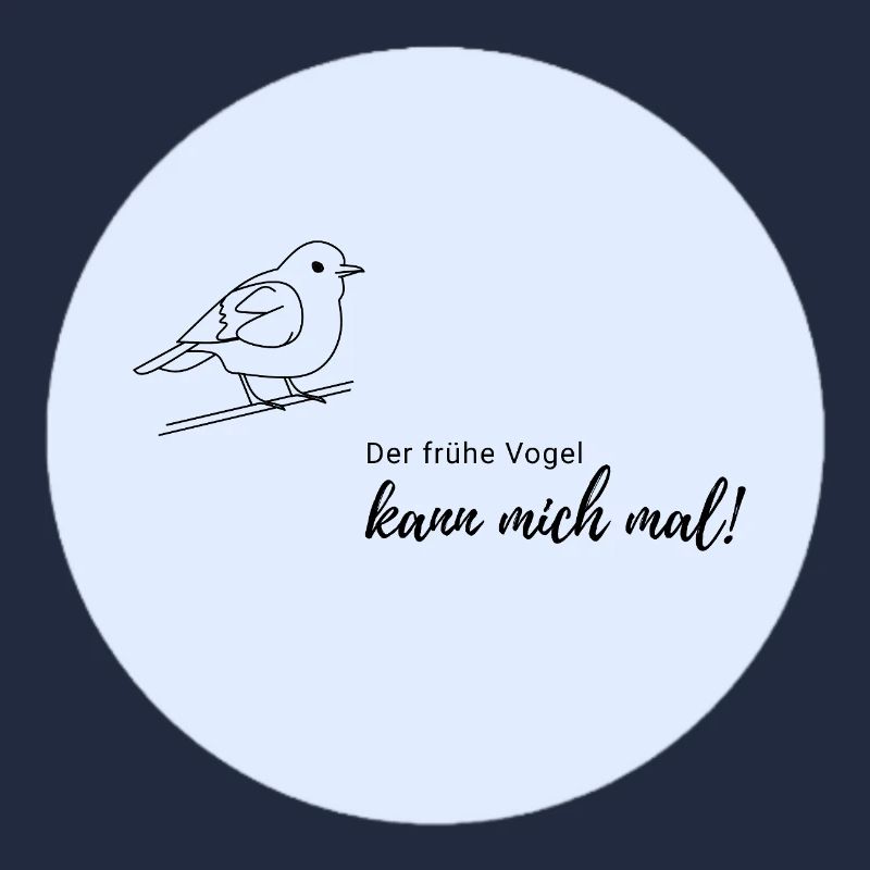 Früher Vogel Motiv auf Hellblau