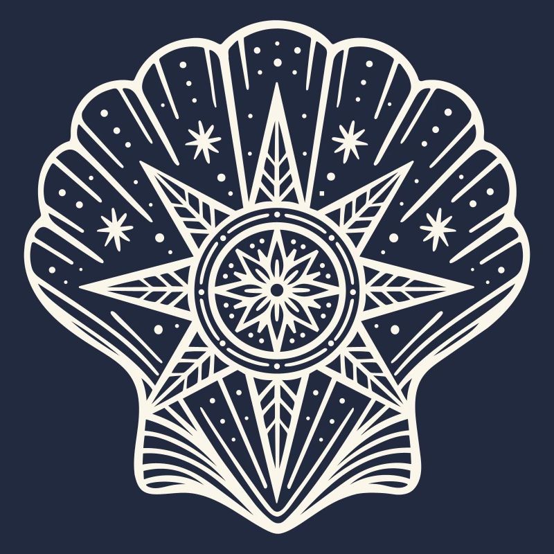 Seashell with Star Maritime Christmas - Yule