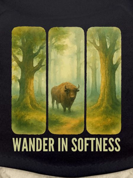 Wandernde Bisons im Wald