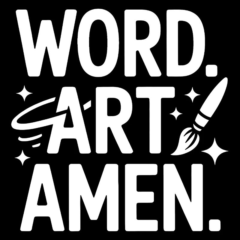 Wortkunst Amen Pinsel Tee