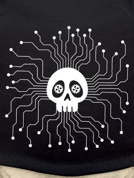 Mikroprozessor-Schädel (Weiß)