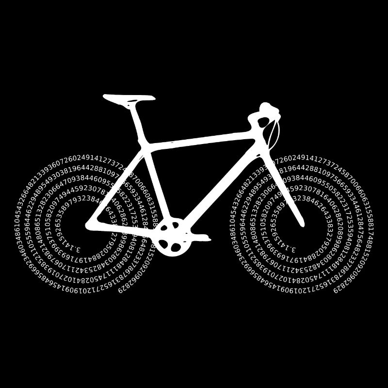 Bicycle whose wheels consist of the circle Pi