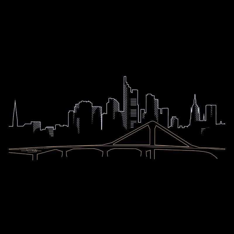 Frankfurt skyline lineart