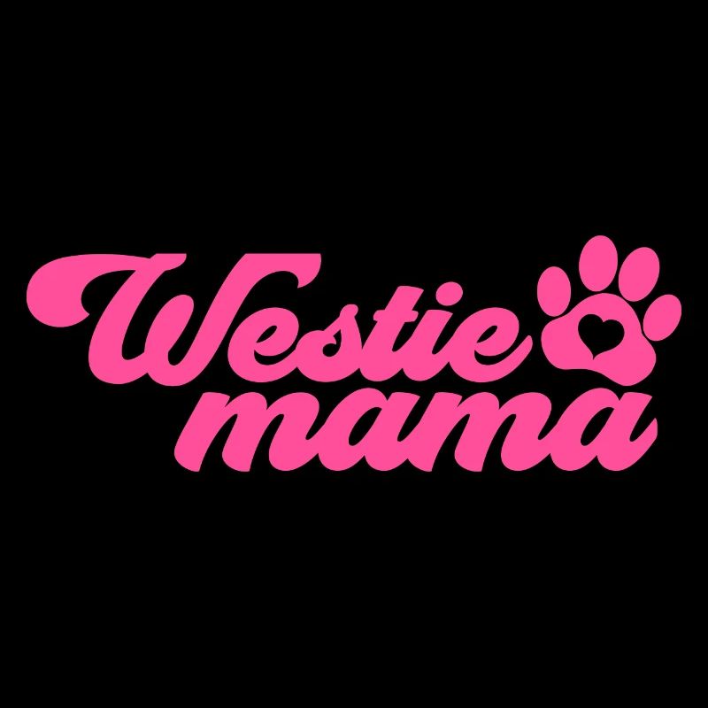 Westie Mama West Highlan Terrier Blanc Maman Rose