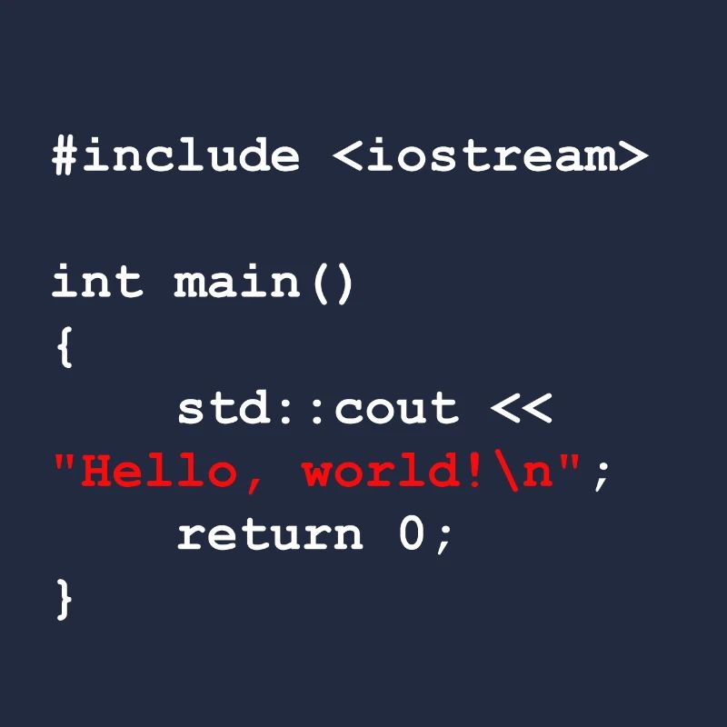 Programme du développeur Hello World C ++