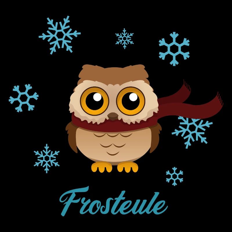 Frosteule Frostbeule eule mit schal