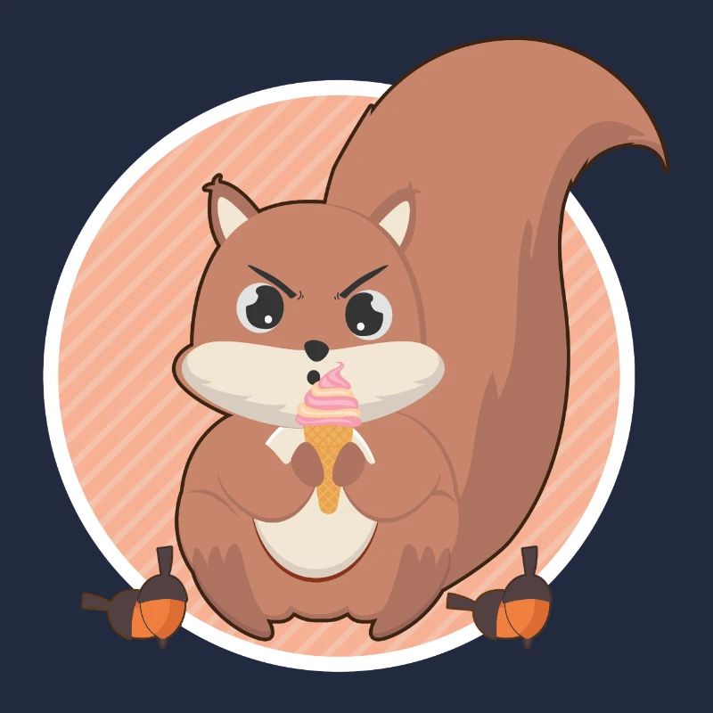 Eichhörnchen schleckt Eis
