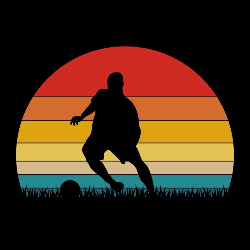 Fussballspieler Retro Style Silhouette Geschenk