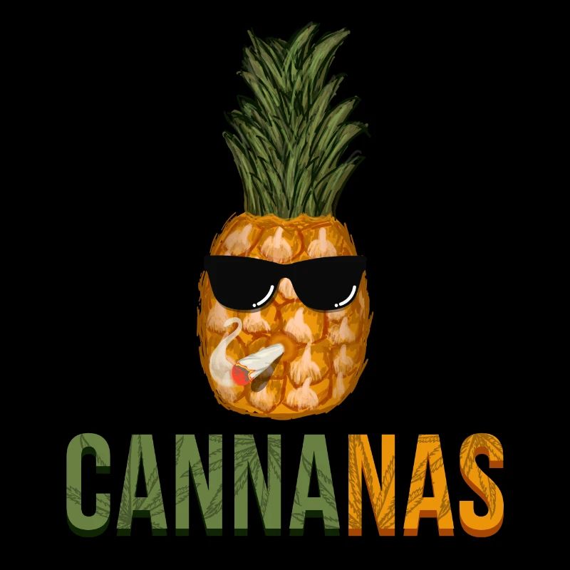 Stoner de mauvaises herbes drôle d'ananas de cannabis