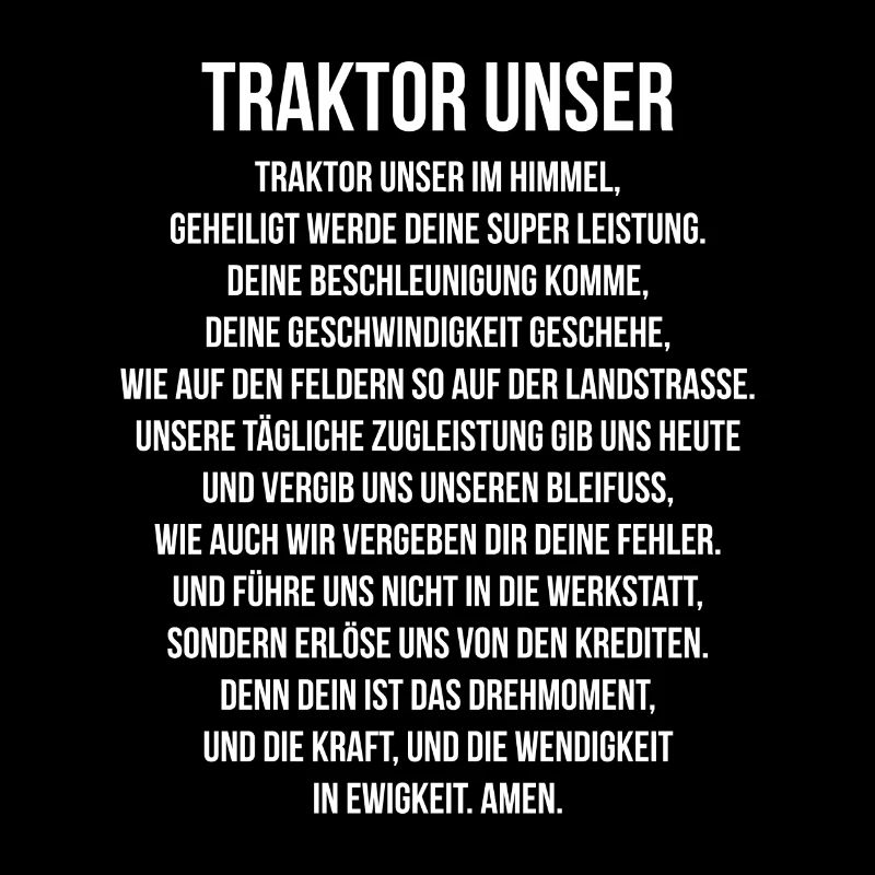 Traktor Acker Gebet Amen Landwirt Bauer Geschenk