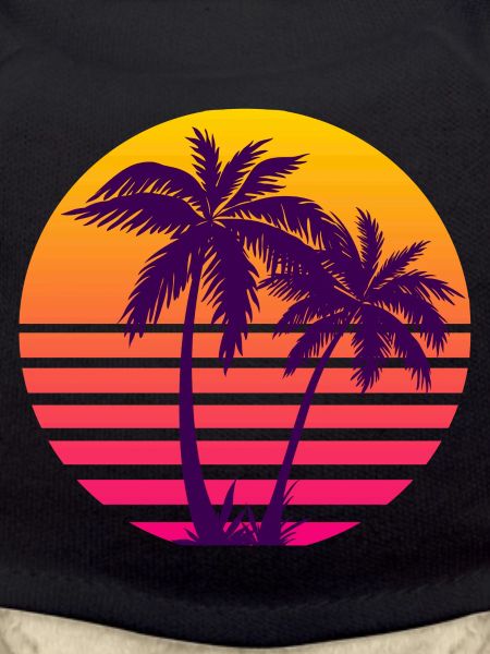 Outrun Retro Sonne Palmen